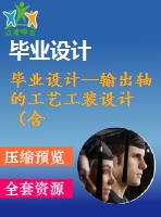 畢業(yè)設計--輸出軸的工藝工裝設計（含圖紙和工序卡）